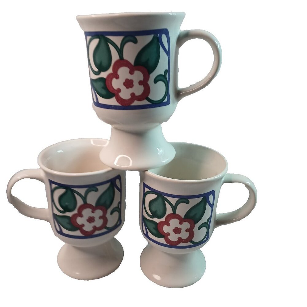 Pfaltzgraff Arbor Vine Footed Coffee Mug Tea Cup Grandmug 5" Vintage Stoneware